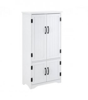 Modern Freestanding Storage Hutch Furniture with 2 Large Doors and 2 Small Doors