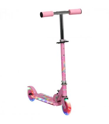 Scooter for Kids Ages 3-7 W/ Lights Music Adjustable Height Folding Frame - Pink