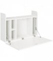 Wall Mounted Table Drop Leaf Floating Laptop Desk w/ Storage for Home Office
