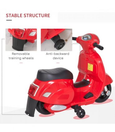 Vespa Licensed Kids Ride On Motorcycle 6V Battery Powered Electric Toys