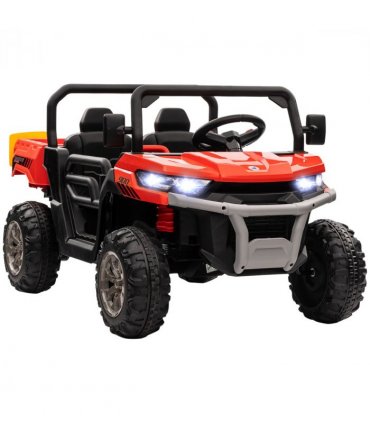 Two-Seater Kids Ride on Truck w/ Electric Bucket, Parental Remote - Red