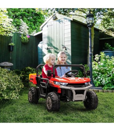 Two-Seater Kids Ride on Truck w/ Electric Bucket, Parental Remote - Red