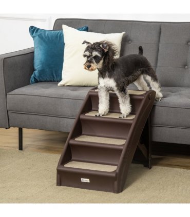 Portable Dog Steps for Bed, Sofa Non-Slip Pet Stairs for Cats, Dogs - Brown