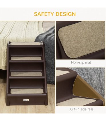 Portable Dog Steps for Bed, Sofa Non-Slip Pet Stairs for Cats, Dogs - Brown