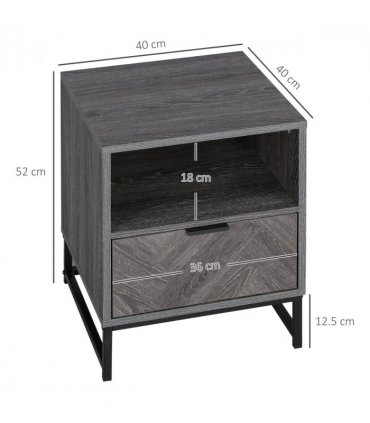 Nightstand, Bedside Table with Drawer and Shelf End Table Living Room, Bedroom