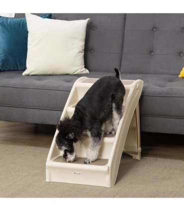 Portable Dog Steps for Bed, Sofa Non-Slip Pet Stairs for Cats, Dogs - Beige