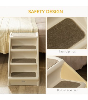 Portable Dog Steps for Bed, Sofa Non-Slip Pet Stairs for Cats, Dogs - Beige
