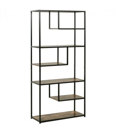 Wood Bookshelf Industrial Style Stand 6-Tier Living Room Display Rack Organiser