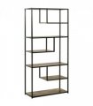 Wood Bookshelf Industrial Style Stand 6-Tier Living Room Display Rack Organiser