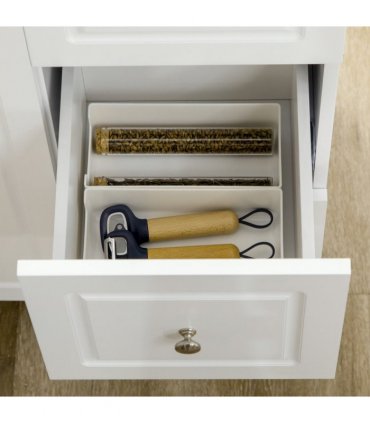 Drop-Leaf Kitchen Island on Wheels Utility Storage Cart with Drawers & Cabinet