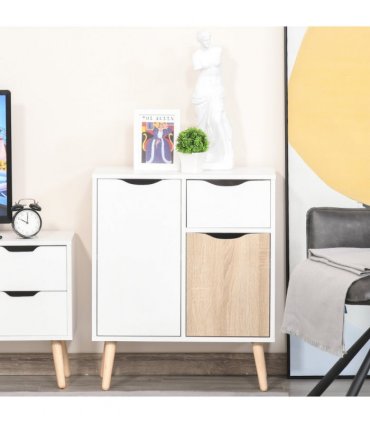 Floor Cabinet Storage Cupboard Sideboard with Drawer for Bedroom, Living Room