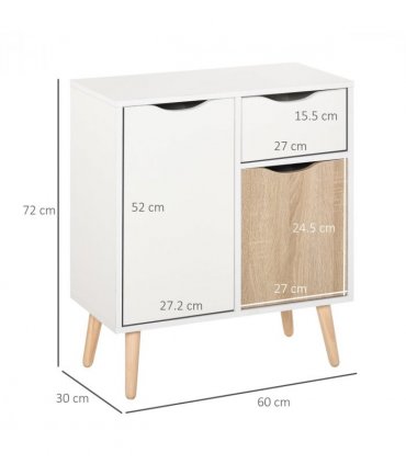Floor Cabinet Storage Cupboard Sideboard with Drawer for Bedroom, Living Room