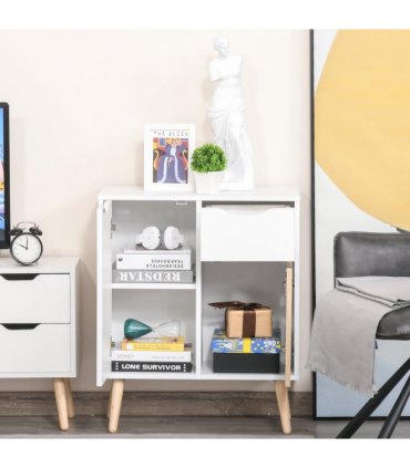 Floor Cabinet Storage Cupboard Sideboard with Drawer for Bedroom, Living Room