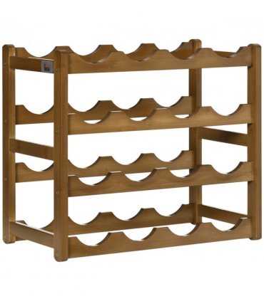 Bamboo Wine Rack 16 Bottles, 4-tier Display Storage Shelves for Countertop