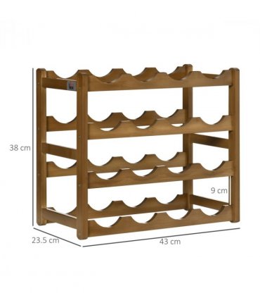 Bamboo Wine Rack 16 Bottles, 4-tier Display Storage Shelves for Countertop