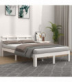 Bed Frame White Solid Wood 140x200 cm