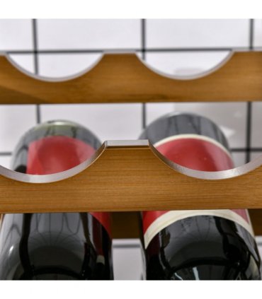 Bamboo Wine Rack 16 Bottles, 4-tier Display Storage Shelves for Countertop