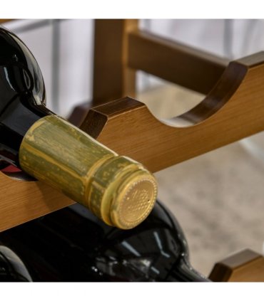 Bamboo Wine Rack 16 Bottles, 4-tier Display Storage Shelves for Countertop