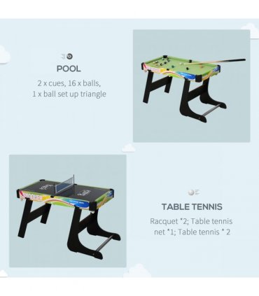 4-in-1 Foldable Game Table Hockey Football Table Tennis & Pool Home Gaming