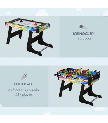 4-in-1 Foldable Game Table Hockey Football Table Tennis & Pool Home Gaming