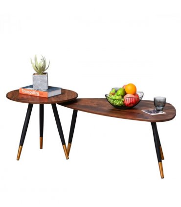 Nesting Coffee Tables Set of 2 Stackable End Tables Sofa Side Desk Home Office
