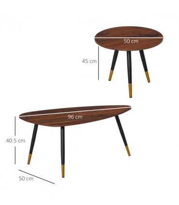 Nesting Coffee Tables Set of 2 Stackable End Tables Sofa Side Desk Home Office