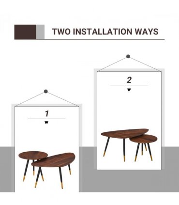 Nesting Coffee Tables Set of 2 Stackable End Tables Sofa Side Desk Home Office