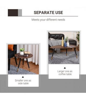 Nesting Coffee Tables Set of 2 Stackable End Tables Sofa Side Desk Home Office