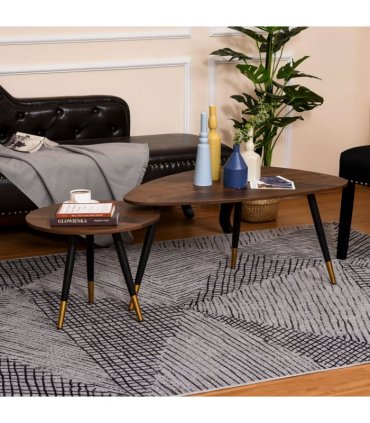 Nesting Coffee Tables Set of 2 Stackable End Tables Sofa Side Desk Home Office