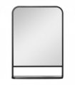 Square Wall Mirror with Shelf, 70x50 cm Modern Mirrors for Living Room, Bedroom