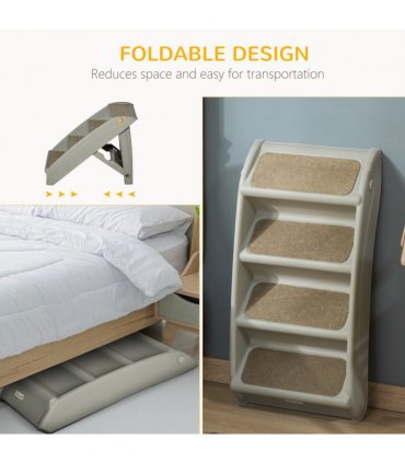 Portable Dog Steps for Bed, Sofa Non-Slip Pet Stairs for Cats, Dogs - Grey