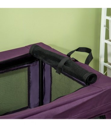 Mesh Purple 80cm Foldable Pet Carrier Cat Bag w/ Cushion, Small, Medium Dogs
