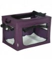 Mesh Purple 60cm Foldable Pet Carrier Cat Bag w/ Cushion for Miniature Dogs