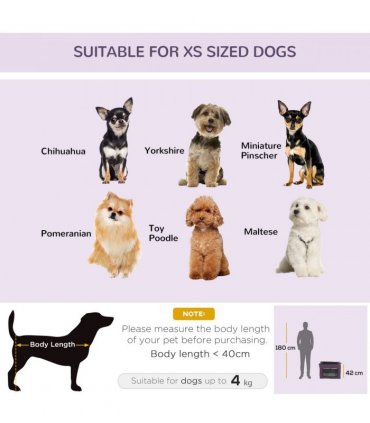 Mesh Purple 60cm Foldable Pet Carrier Cat Bag w/ Cushion for Miniature Dogs