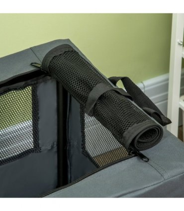 60cm Foldable Pet Carrier Cat Bag w/ Cushion for Cats and Miniature Dogs - Grey