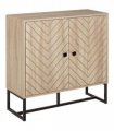 Embossed Arrow Storage Cabinet w/ Adjustable Shelf Metal Frame Handles Stylish