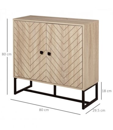Embossed Arrow Storage Cabinet w/ Adjustable Shelf Metal Frame Handles Stylish