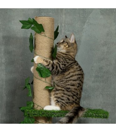 242cm Adjustable Floor-To-Ceiling Cat Tree w/ Anti-Slip Kit - Green