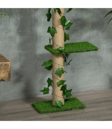 242cm Adjustable Floor-To-Ceiling Cat Tree w/ Anti-Slip Kit - Green