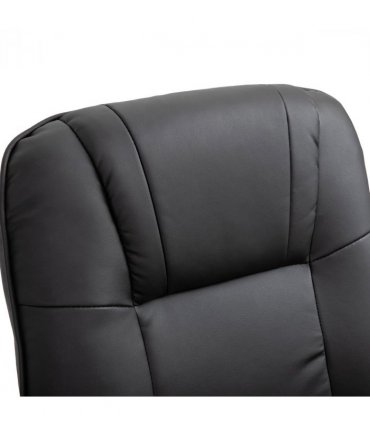 Ergonomic Recliner Sofa Chair PU Leather Armchair Lounger with Footrest, Black