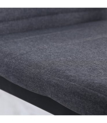 High Back Dining Chairs Upholstered Linen-Touch Fabric Grey 97H x 41W x 50Dcm