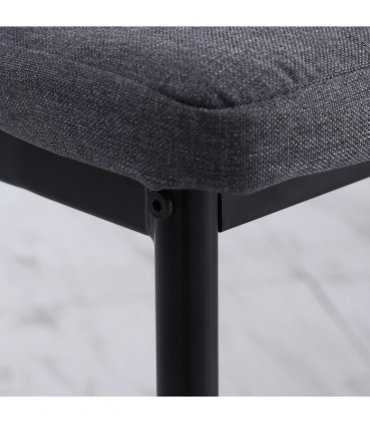 High Back Dining Chairs Upholstered Linen-Touch Fabric Grey 97H x 41W x 50Dcm