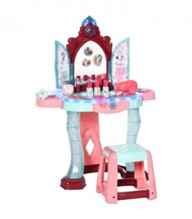 31 Piece Kids Dressing Table w/ Magical Princess Mirror, Light and Music
