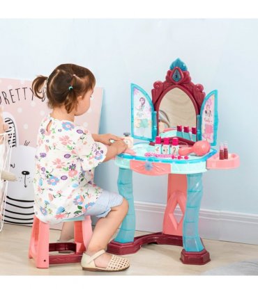 31 Piece Kids Dressing Table w/ Magical Princess Mirror, Light and Music