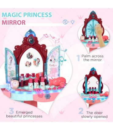 31 Piece Kids Dressing Table w/ Magical Princess Mirror, Light and Music