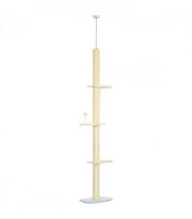260cm Height Adjustable Floor-To-Ceiling Cat Tree w/ Anti-Slip Kit - Yellow