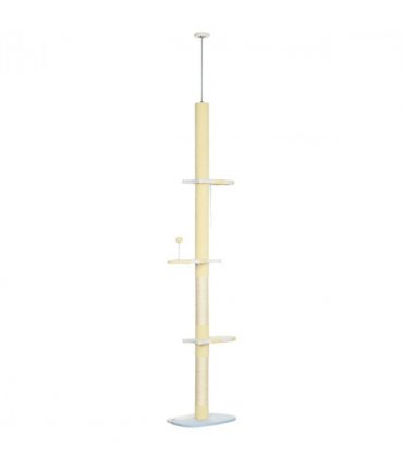 260cm Height Adjustable Floor-To-Ceiling Cat Tree w/ Anti-Slip Kit - Yellow
