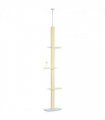 260cm Height Adjustable Floor-To-Ceiling Cat Tree w/ Anti-Slip Kit - Yellow