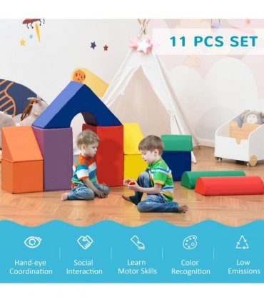 11 Pcs Kids Soft Foam Puzzle Play Blocks Set Learning Toddler Activity Fun Toy