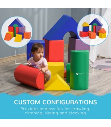11 Pcs Kids Soft Foam Puzzle Play Blocks Set Learning Toddler Activity Fun Toy